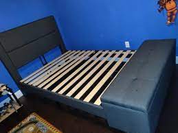 The attached ottoman provides convenient bonus seating and extra storage for pillows. Zinus Wanda 48 Upholstered Platform Bed Frame With Storage Bench Queen Walmart Com Walmart Com