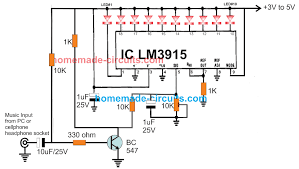 Build a 10 led bar dot vu meter circuit based lm3915. Simple Vu Meter Circuits Explained Homemade Circuit Projects