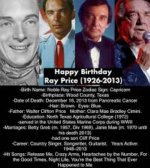January 12: Happy Birthday Ray Price (1926-2013) #rayprice #singer  #bornonthisday #happybirthday #JanuaryBirthdays #January #biography  #information