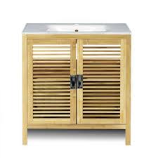 Alinea Nature T 80 Bambou 24789738 Ph 01 En 2020 Salle De Bain En Bambou Salle De Bains Meubles Bois Meuble De Salle De Bain