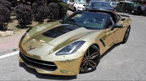 In the rear, a matte black wrap helps contrast the hue in a fairly tasteful manner. Gold Chrome Chevrolet Corvette C7 Stingray Youtube