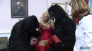 Nothing makes these blonde chicks happier than pleasing Two guys in gorilla  suits get to bang two blonde MILFs - XNXX.COM