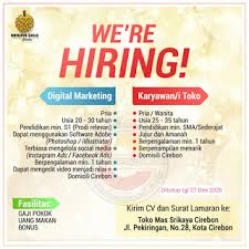 Fokus bisnis emas ane di lm dan produksi skala kecil sapai besar. Lowongan Kerja Toko Mas Srikaya Cirebon