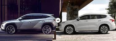 Compare the 2022 hyundai tucson and santa fe price ranges below: 2022 Hyundai Tucson Vs 2021 Santa Fe Suv Price Mpg Interior Dimensions Engine