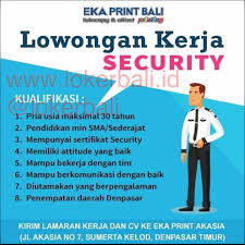 Security satpam di jakarta cari di antara 19.100+ lowongan kerja terbaru pekerjaan penuh waktu, sementara dan paruh waktu langganan informasi lowongan kerja cepat & gratis pemberi kerja terbaik di jakarta kerja: Lokerbali Lowongan Kerja Security Untuk Eka Print Akasia Facebook