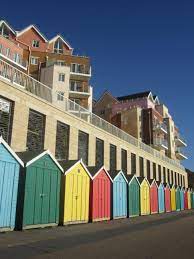 Boscombe Nr Bournemouth Dorset England Beach Huts On The Promenade At Boscombe Beach Uk Beaches British Seaside Dorset England