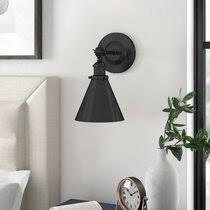 {finish=flat black with gold although the traditional sconce brings an image of torches and candles, wall sconces provide a. Black Wall Sconces You Ll Love In 2021 Wayfair