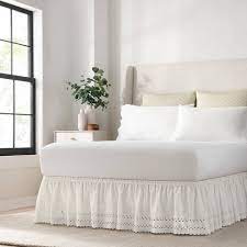 Maybe you would like to learn more about one of these? White Wrap Around Eyelet Ruffled Bed Skirt Queen King 80 X 60 Easyfit Target