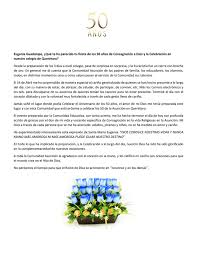 Carta De Agradecimiento 50 Anos De Madre Eugenia