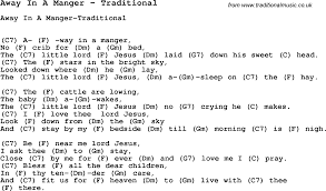 song away in a manger by traditional with lyrics for vocal