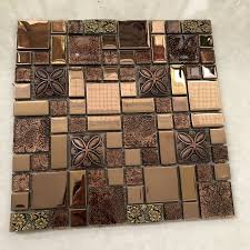 Glass tiles can add an airy look to your kitchen backsplash, and they are often available in a wide variety of colors. Vatange Brown Resin Flower Mixed Glass Mosaic Tiles Kitchen Backsplash Living Room Liner Wall Brick Tile For Walls Mosaic Wall Tiles Kitchenretro Tiles Aliexpress