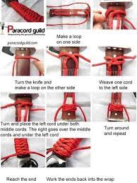 Maybe you would like to learn more about one of these? Ee Guild Empowering The Paracord Community Make A Loop Paracordguild Com On One Side E Turn And Place The Left Cord Under Both Middle Cords The Right Goes Ove Paracord Knife Paracord