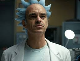 Steven Ogg and Tom Holland as Rick and Morty