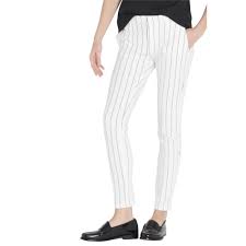 Noir et blanc rayé taille haute pantalon pantalons polyester viscose femmes made in finlande grande taille > poches latérales > 64 % viscose / 36 % polyester > taille us 12, eu 42 mensurations (couchée à plat) : Pantalon Raye Lizzy Fancy Blanc Femmes Reiko Lizzy Fancy 11 Happy Dressing