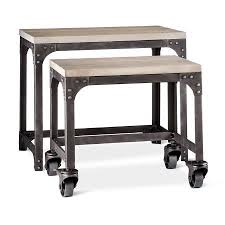 Franklin Industrial 2 Piece Nesting Tables The Industrial Shop Target 150 Dimensions 20 2 Inchesh X 15 7 Nesting Tables Furniture Clearance Furniture