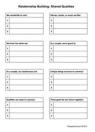 You don't need to have them all to consider yourself codependent. Relationship Building Shared Qualities Use This Worksheet To Encourage A Couple To W Relationship Worksheets Therapy Worksheets Marriage Counseling Worksheets