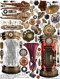 Artfully Musing Steamtown Time Machine Shadowbox Made From A Cigar Box Plus A New Collage Sheet Digital Image Set Collage Sheet Steampunk Steampunk Illustration