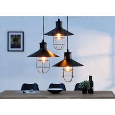 46 x 46 x 34 cm • garantie 2 ans. Suspension Industrielle Noire 3 Lampes Cbc Meubles