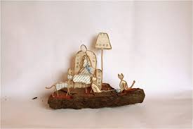 Des Chats Un Chien Et Des Travaux D Aiguilles Epistyle Sculptures Sur Fil Fil Kraft Arme Sculpture En Fil De Fer