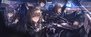 Woman holding black gun wallpaper, anime, anime girls, short hair. Anime Girl With Guns Wallpaper Novocom Top