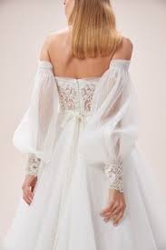 Drapeli Dusuk Omuzlu Balon Kollu A Kesim Gelinlik Oleg Cassini Vintage Gelinlikler Gelinlik The Dress