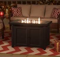 Sunjoy 43.7-in W 30000 Maximum BTUs Steel Rectangle Portable Liquid propane  Fire pit table