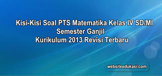 Kisi Kisi Pts Matematika Kelas 4 K13 Tahun 2020 2021 Websiteedukasi Com