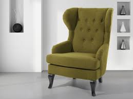 Fauteuil En Tissu Fauteuil Tapisse Vert Olive Alta Fauteuil A Oreilles Chaise Mobilier De Salon
