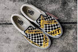 Vans X Off White Custom Made Slip On Skate Board Sneaker Custom Vans Shoes White Shoes Women Vans Slip On