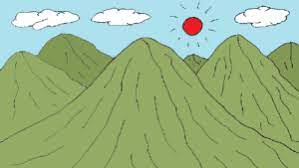 How To Draw A Landscape Mountains Landscape Picture Drawing Easy For Beginners
