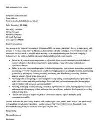 Cover Letter Examples For Lab Technician July 2021