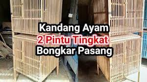 Cara membuat kandang ayam jago 2 pintu kandang ayam bangkok sederhana seperti yang kita tahu, kandang ayam. Kandang Ayam 2 Pintu Tingkat Bongkar Pasang Youtube