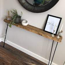 Live Edge Round Corners Console Table With Hairpin Legs Live Edge Wooden Rustic Hallway Table Uk 48 Hours Dispatch 48 Hours Delivery Rustic Hallway Table Narrow Console Table Hallway Table