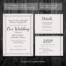 Wedding Invitation Template Instant Download Printable Invitation Psd Template Wedding Invitations Wedding Invitation Templates Wedding Invitations Diy
