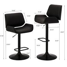 Swivel bar stools set of 2. Glitzhome Mid Century Black Modern Adjustable Height Swivel Bar Stool Set Of 2 2000900007 The Home Depot