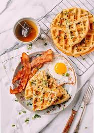 Sesame Scallion Waffles Recipe Asian Breakfast Breakfast Recipes Food