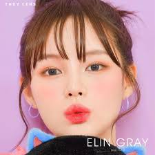 Kính áp tròng Zlens THÚY LENS cho mắt cận màu xám tự nhiên Elin Gray độ cận  0-8 độ