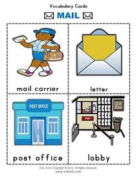 Mail Vocabulary Flashcards Post Office Activities Classroom Centers Activity Centers