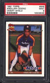 Year age agedif tm lg lev aff g pa ab r h 2b 3b hr rbi sb cs bb so ba obp slg Auction Prices Realized Baseball Cards 1991 Topps Desert Shield Andujar Cedeno