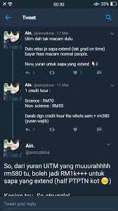 Saya student diploma in accounting information system di uitm dan saya akan tamat pada bulan oktober 2016 ini. Uitm Confession On Twitter Yuran Untuk Sape Yang Extend Repeat Paper