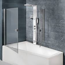 These panels can be filled with a limitless array of decorative styles, such as colorful glass or ceramic, providing a custom design that lets you carry backsplash tile work onto your shower walls or floor. Rectangular Bathtub Shower Combination Era Box Hafro Srl Built In Free Standing Whirlpool