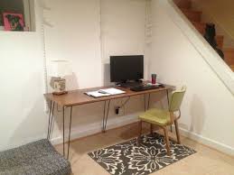 6 Foot Long Diy Hairpin Leg Desk The Borrowed Abode Hairpin Leg Desk Hairpin Legs Diy Hairpin Legs