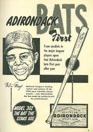 Adirondack Baseball Bats Ad 1955 Willie Mays By Vintage America Baseball Memorabilia Backyard Baseball Sports Advertising