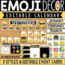 Emoji Calendar Numbers And Bulletin Board Set Calendar Pieces To Build A Monthly And Daily Interactive Calendar Numbers Calendar Lessons Interactive Calendar