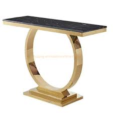 Shop with afterpay on eligible items. Top Marble Base Cut Out Golden Stainless Steel Side Table Hotel O Shape Black Console Table China Hotel Furniture Wedding Table Made In China Com