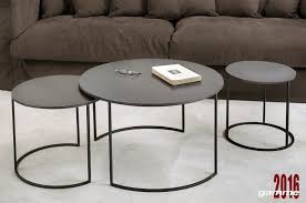 3 tables gigognes metal acier brut rondes style industriel tables gigognes table basse gigogne style table basse