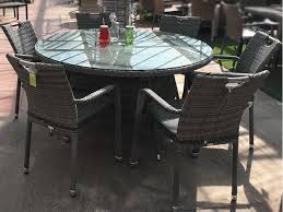 A dining table should seat many people and it should have a proper size. 6 Seater Tulip Rattan Dining Set In Grey Garden Centre Shopping