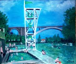 Usm Piscine De La Marne Nogent Sur Marne Annee 60 Painting By Jack Mast Artmajeur