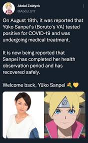 Borutos VA has recovered from COVID-19 : rBoruto