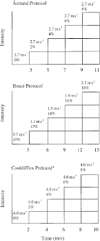 illustrations of three treadmill protocols used in the study